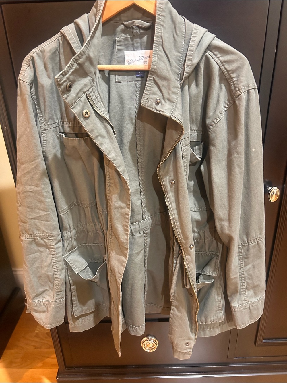 Universal Thread Olive Green Hooded Utility Jacket